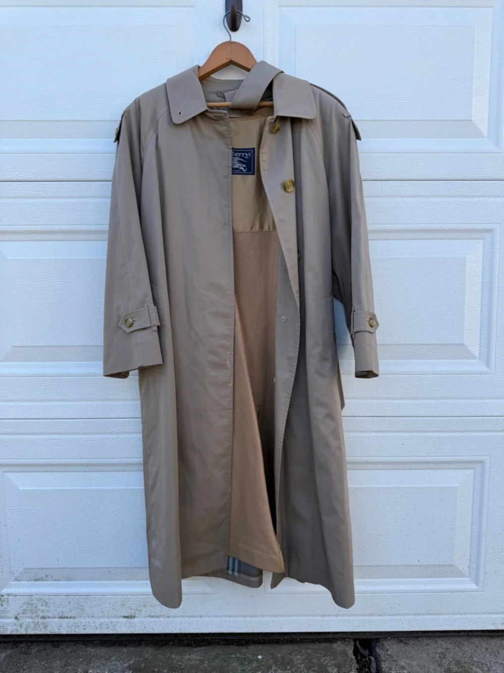 Vintage Burberrys Trench Coat Womens 10 Petite Beige Nova Check Lined Belted - Picture 14 of 14